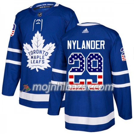 Dresovi Toronto Maple Leafs William Nylander 29 Adidas 2017-2018 Plava USA Flag Fashion Authentic - Muške